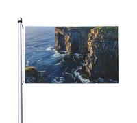 Drapeau imprimé du comté de Clare les falaises de l'Irlande Outdoors - 1,9 m - Drapeaux de jardin double face - Bannière de maison pour extérieur et intérieur