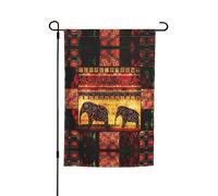 Drapeau imprimé éléphant africain pour jardin, 30,5 x 45,7 cm, double face, décoration saisonnière pour la maison, l'extérieur, les vacances, toutes les saisons
