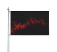 Drapeau imprimé explosion rouge noir 0,9 x 1,5 m pour décoration de fête avec œillets, convient pour une utilisation en intérieur et en extérieur