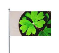Drapeau imprimé feuilles de la Saint-Patrick 9,5 x 1,5 m Bannière décorative pour jardin, cour, décoration de fête intérieure ou extérieure
