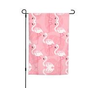 Drapeau imprimé feuilles de palmier flamant rose pour jardin, été, 30,5 x 45,7 cm, double face, décoration saisonnière pour la maison, l'extérieur, les vacances, toutes les saisons