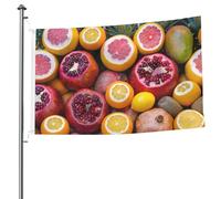 Drapeau imprimé fruits 1,5 x 2,4 m Drapeau de jardin Festival Maison Intérieur Extérieur Décoration Tissu