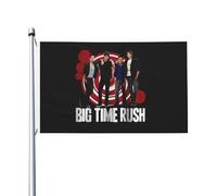 Drapeau imprimé haute définition Big Rock Time Music Rush directement sur vêtement en polyester durable avec graphismes accrocheurs double face - 0,9 x 1,5 m