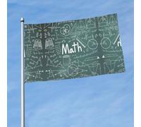 Drapeau imprimé leçon de mathématiques avec œillets en laiton, tissu à séchage rapide, pour cour, balcon, porche, fête 0,9 x 1,5 m