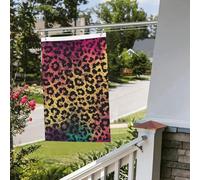 Drapeau imprimé léopard étoilé 61 x 91 cm pour extérieur intérieur printemps été automne hiver drapeaux de jardin avec œillets verticaux double face drapeaux de vacances bannière pour décorations de