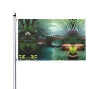 Drapeau imprimé Little Bridge in the East (91,4 x 152,4 cm) - Idéal pour jardin, cour et décorations de vacances