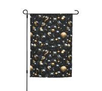 Drapeau imprimé marbre noir doré 30,5 x 45,7 cm pour porche toutes saisons pour extérieur, décoration de cour, patio, décoration de cour