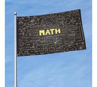 Drapeau imprimé mathématiques de 1,5 x 0,9 m, drapeau décoratif simple face, accroché dans la pelouse intérieure et extérieure balcons