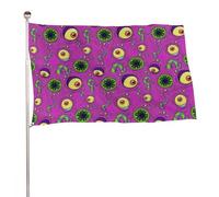 Drapeau imprimé monstre globe oculaire Halloween 9,5 x 1,5 m 1,2 x 2,1 m avec œillets en laiton pour décoration intérieure et extérieure