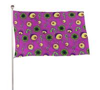 Drapeau imprimé monstre globe oculaire Halloween 9,5 x 1,5 m 1,2 x 2,1 m avec œillets en laiton pour décoration intérieure et extérieure