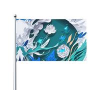 Drapeau imprimé mouche bleue libellule 9,1 x 1,5 m Bannière décorative pour jardin, cour, décoration de fête intérieure ou extérieure