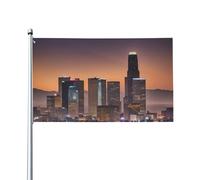 Drapeau imprimé paysage de Los Angeles 9,1 x 1,5 m Bannière de vœux pour jardin, cour, décoration de fête intérieure ou extérieure