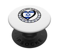 Drapeau imprimé « Proud and Lucky to Be Israeli I Love Israel » PopSockets PopGrip Adhésif