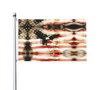 Drapeau imprimé pygargue à tête blanche pour vétérans 91 x 152 cm Drapeau de décoration de fête avec œillets Convient pour une utilisation en intérieur et en extérieur