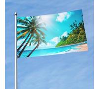 Drapeau imprimé sur le thème de l'océan tropical, 1,5 x 0,9 m, drapeau de décoration simple face, accroché sur la pelouse intérieure et extérieure balcons