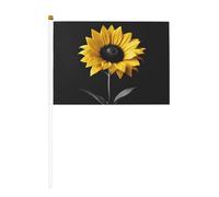 Drapeau imprimé tournesol sur fond noir recto-verso pour intérieur et extérieur