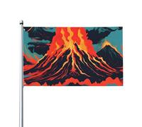 Drapeau imprimé volcan 1,5 x 0,9 m, drapeau décoratif unilatéral pour la journée nationale de la culture en plein air