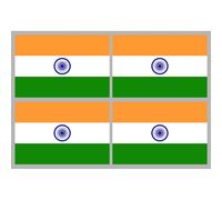 Drapeau Inde (4 Fois 9.5x6.3cm) - Sticker/Autocollant