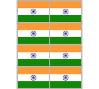Drapeau Inde (8 Fois 9.5x6.3cm) - Sticker/Autocollant