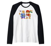 Drapeau Inde Corée du Sud Racines Indo-coréennes Héritage Manche Raglan