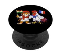 Drapeau Inde France Racines Indiennes Héritage Français PopSockets PopGrip Adhésif
