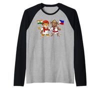Drapeau Inde Philippines Racines Indiennes Philippin Manche Raglan