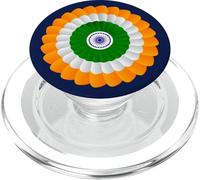 Drapeau Indien 3 Couleurs avec Logo Rond PopSockets PopGrip pour MagSafe