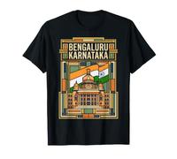 Drapeau Indien de Bangalore Karnataka Vidhana Soudha Vintage Voyage T-Shirt