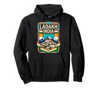 Drapeau Indien du Ladakh Monastère Himalaya Montagnes Vintage Art Sweat à Capuche