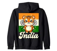 Drapeau Indien Tigre Kawaii Indien Tigre du Bengale Sweat à Capuche