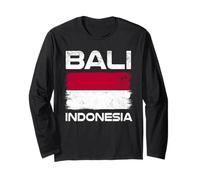 Drapeau indonésien de Bali - Motif fierté de l'île Vieilli Manche Longue