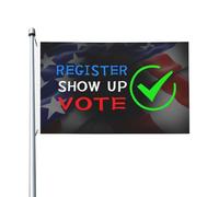 Drapeau Inscrivez-Vous, Présentez-Vous, Votez, Élection 2024 Bannière De Drapeaux Renforcé Avec Couleurs Resistant Exterieur Bannière, Pour Les Bureaux, Les Défilés, Jardin, 90X150Cm