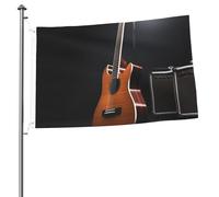 Drapeau instrument de musique guitare 6,1 x 0,9 m imprimé double face drapeaux de jardin drapeau de cour pour l'extérieur drapeaux de vacances, bannière cadeau avec œillets toile de fond photo pour