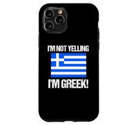 Drapeau International Grec rétro avec Inscription « I'm Not Yelling » Coque pour iPhone 11 Pro