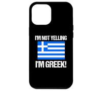 Drapeau International Grec rétro avec Inscription « I'm Not Yelling » Coque pour iPhone 12 Pro Max