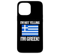 Drapeau International Grec rétro avec Inscription « I'm Not Yelling » Coque pour iPhone 13 Pro Max