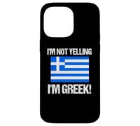Drapeau International Grec rétro avec Inscription « I'm Not Yelling » Coque pour iPhone 14 Pro Max