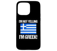 Drapeau International Grec rétro avec Inscription « I'm Not Yelling » Coque pour iPhone 15 Pro Max