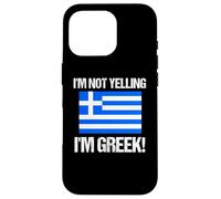 Drapeau International Grec rétro avec Inscription « I'm Not Yelling » Coque pour iPhone 16 Pro