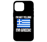 Drapeau International Grec rétro avec Inscription « I'm Not Yelling » Coque pour iPhone 16 Pro Max