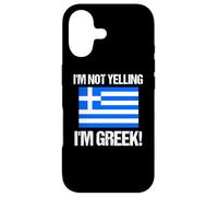 Drapeau International Grec rétro avec Inscription « I'm Not Yelling » Coque pour iPhone 17