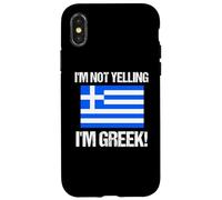 Drapeau International Grec rétro avec Inscription « I'm Not Yelling » Coque pour iPhone X/XS