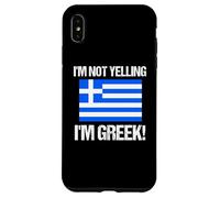 Drapeau International Grec rétro avec Inscription « I'm Not Yelling » Coque pour iPhone XS Max
