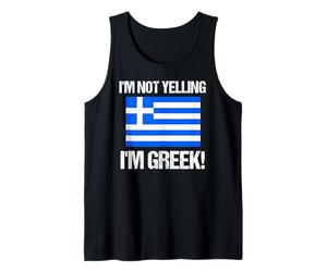 Drapeau International Grec rétro avec Inscription « I'm Not Yelling » Débardeur