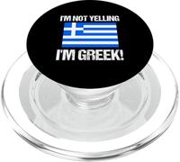 Drapeau International Grec rétro avec Inscription « I'm Not Yelling » PopSockets PopGrip pour MagSafe