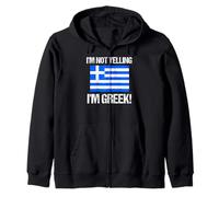 Drapeau International Grec rétro avec Inscription « I'm Not Yelling » Sweat à Capuche