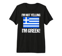 Drapeau International Grec rétro avec Inscription « I'm Not Yelling » T-Shirt Haut de Gamme