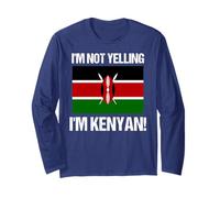 Drapeau International Kenya avec Inscription « I'm Not Yelling » rétro Manche Longue