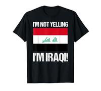 Drapeau Irak I'm Not Yelling T-Shirt Graphique avec Valeur, Homme, Noir, XL