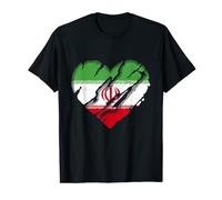 Drapeau Iran avec cœur et fierté de l'Iranie T-Shirt
